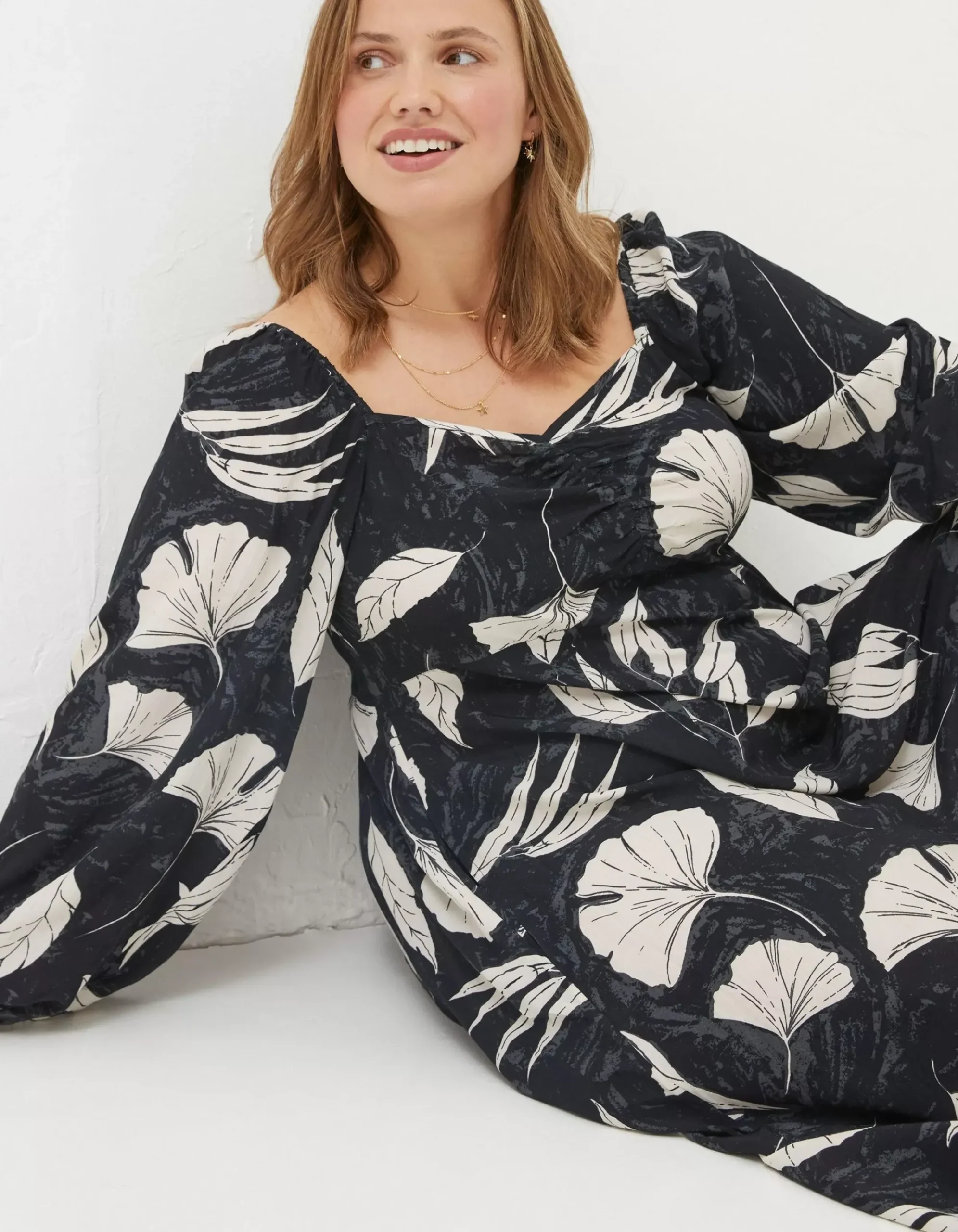 Tessa Twilight Leaves Midi Dress