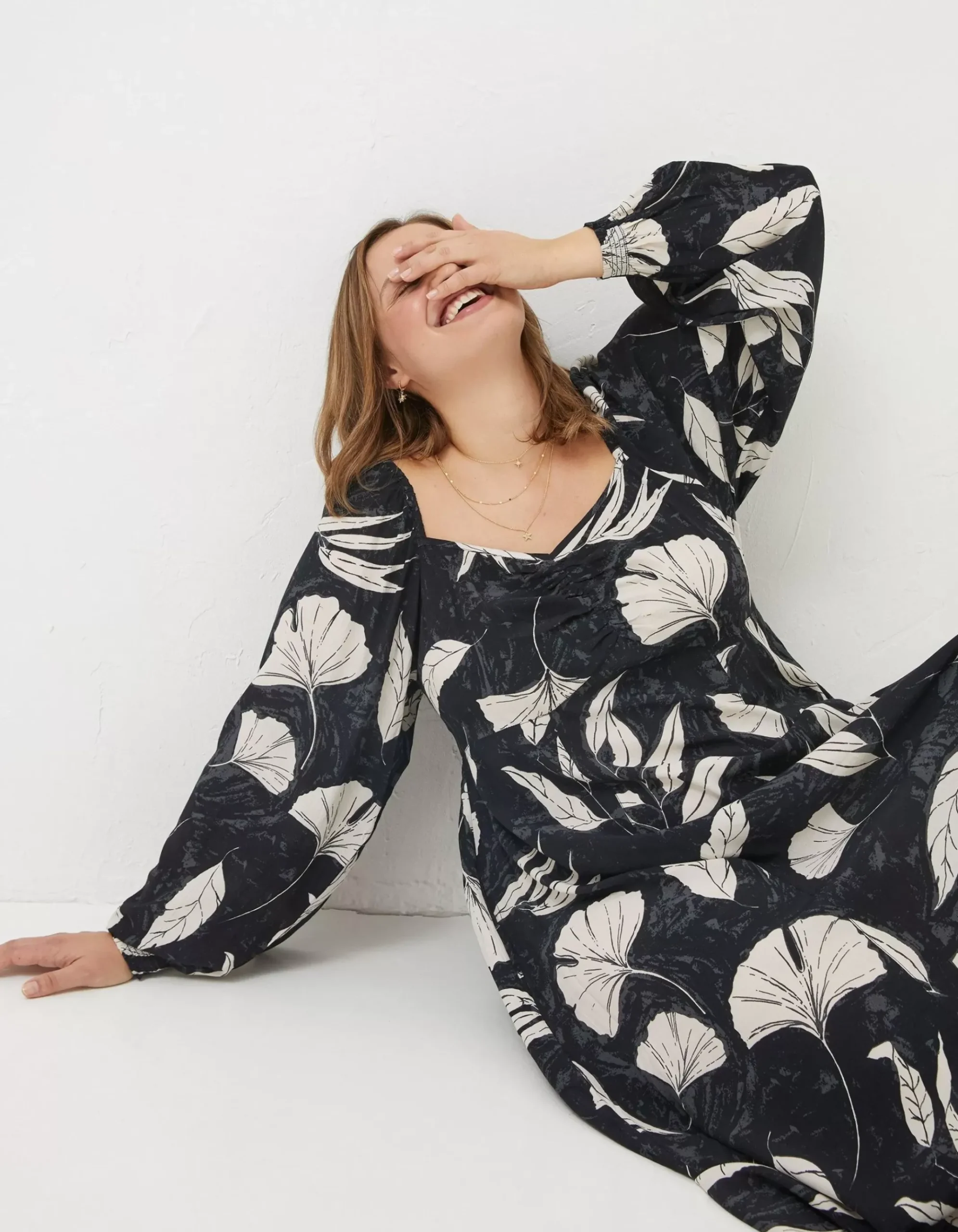 Tessa Twilight Leaves Midi Dress