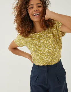 Tie Back Paint Linen T-Shirt