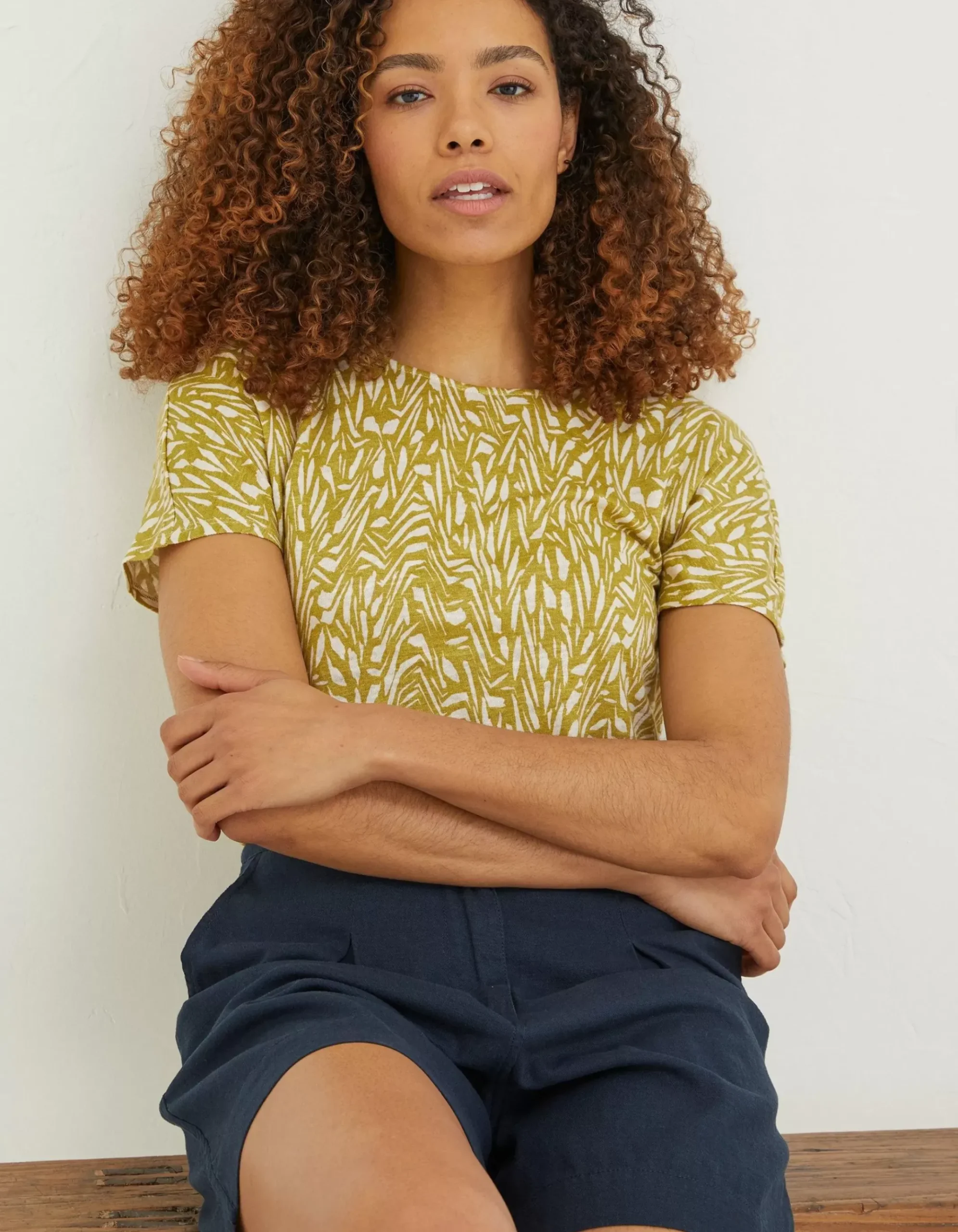 Tie Back Paint Linen T-Shirt