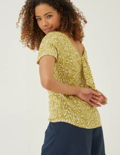 Tie Back Paint Linen T-Shirt
