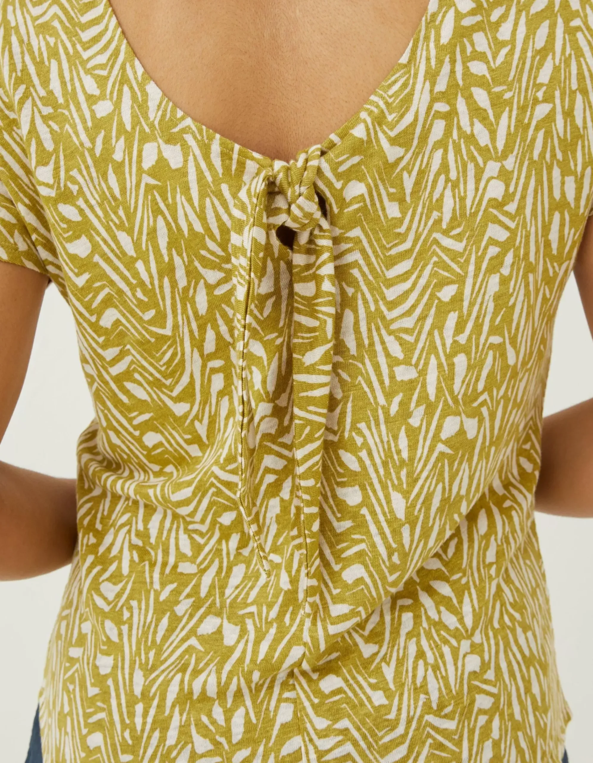 Tie Back Paint Linen T-Shirt