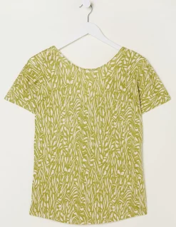 Tie Back Paint Linen T-Shirt
