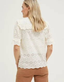 Tina Broderie Collar Blouse