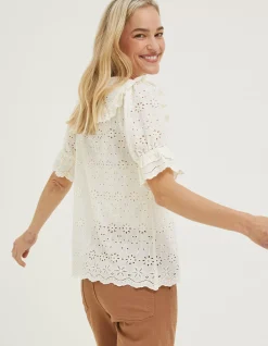Tina Broderie Collar Blouse