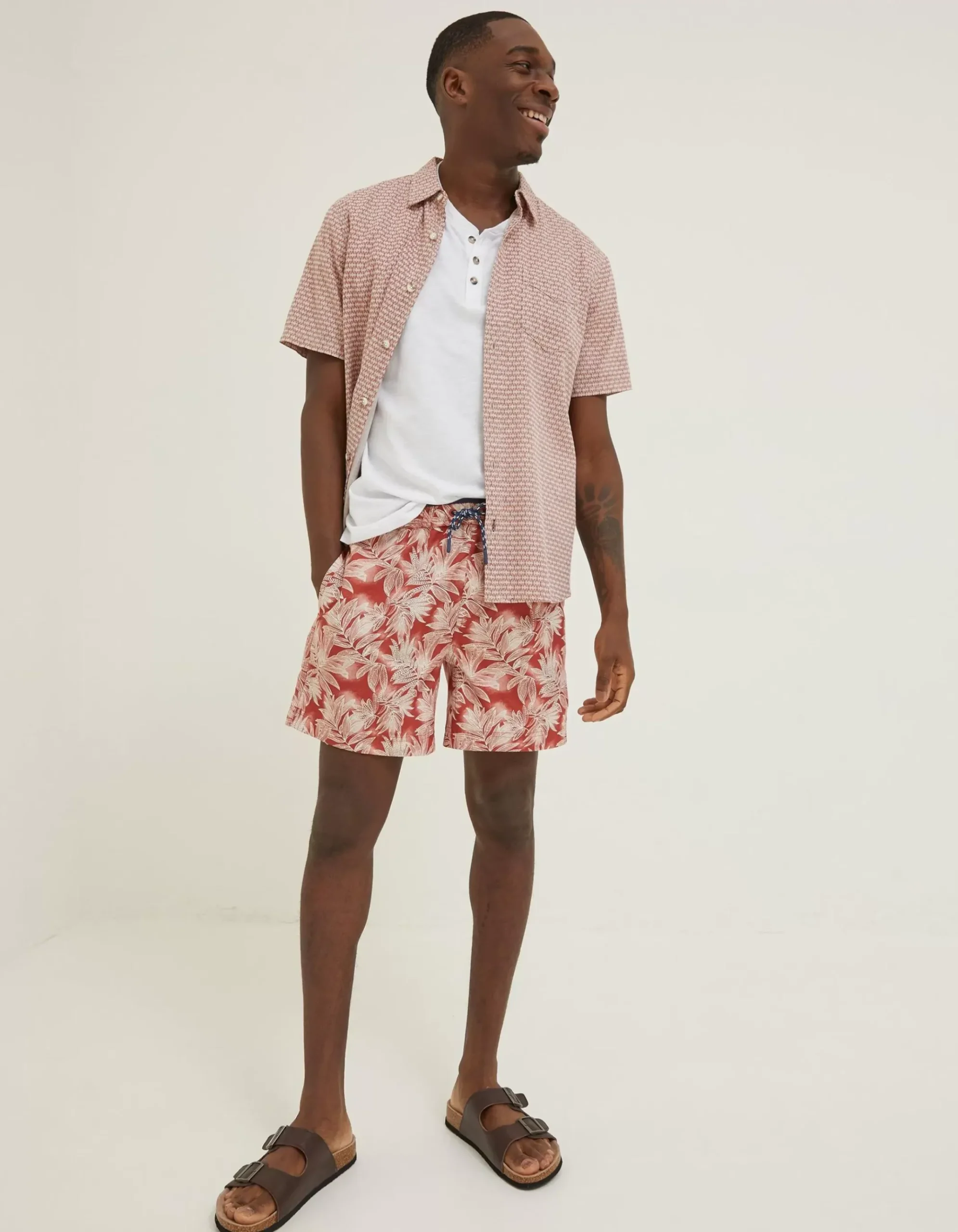 Trevose Leaf Print Swim Shorts