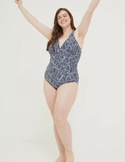 Tummy Control Watercolour Batik Swimsuit