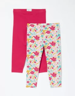 Two Pack Floral Blooms Crop Leggings