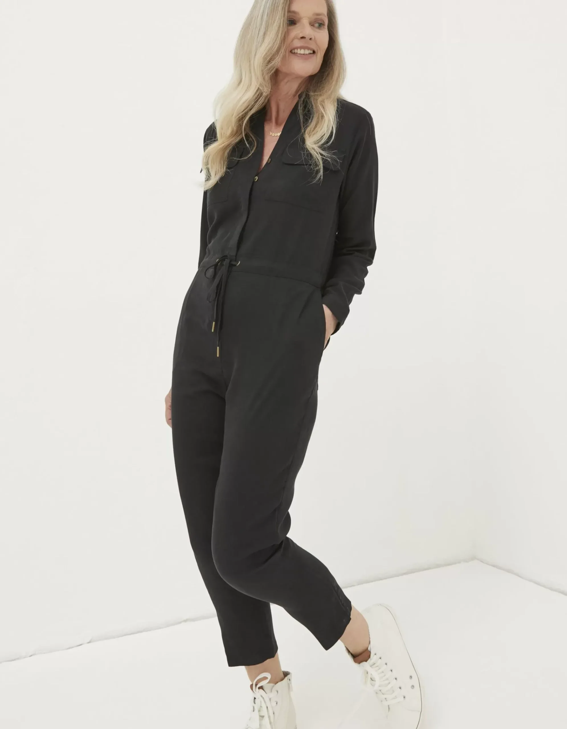 Una Long Sleeve Utility Jumpsuit