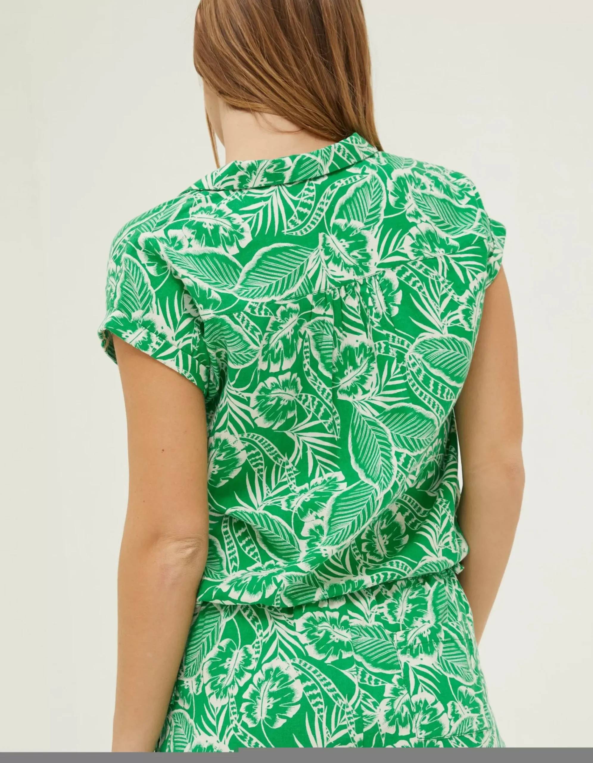 Val Leaf Linen Blend Shirt