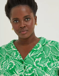Val Leaf Linen Blend Shirt