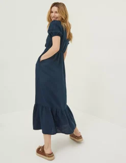 Vivvie Linen Midi Dress
