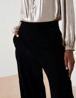 Wide Leg Velvet Trousers