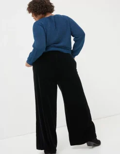 Wide Leg Velvet Trousers
