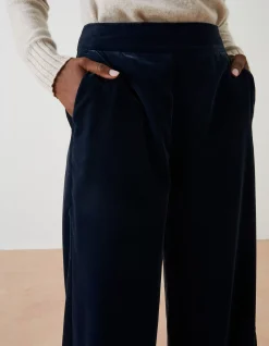 Wide Leg Velvet Trousers